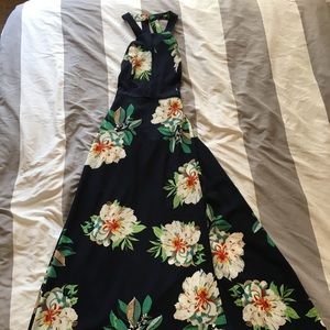 floral navy, maxi dress